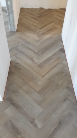 Кварцвиниловая плитка (Елочка) Alpine Floor Легкий паркет (Light Parquet) ECO 13-5 Дуб Натуральный отбеленный